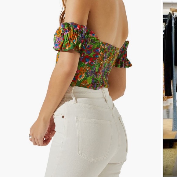 ASTR the Label Print Off Shoulder Corset Top - Picture 4 of 10